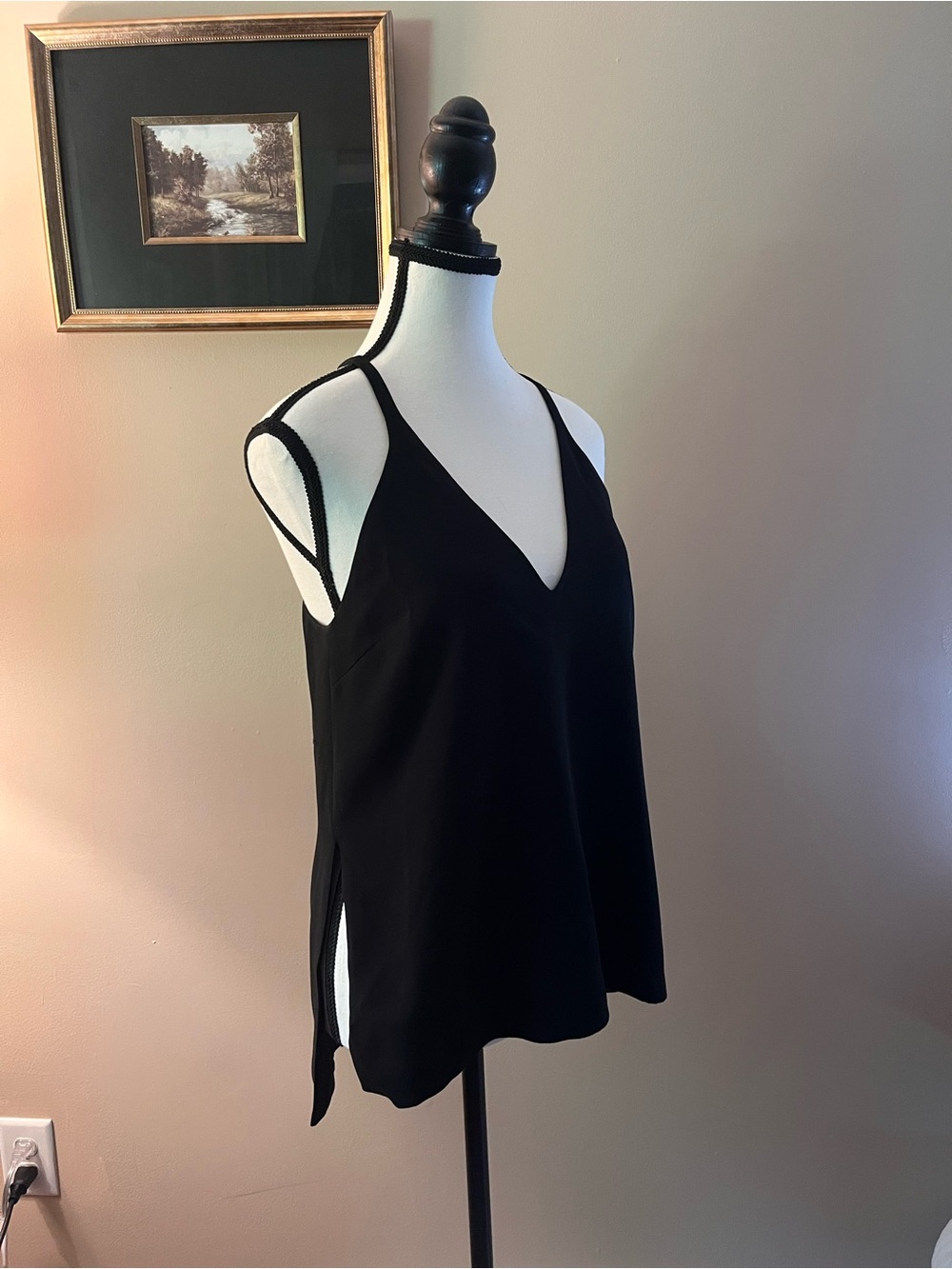 Black Elizabeth and James Racer Back Tank With Slits Sample